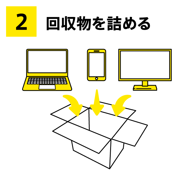 2.回収物を詰める