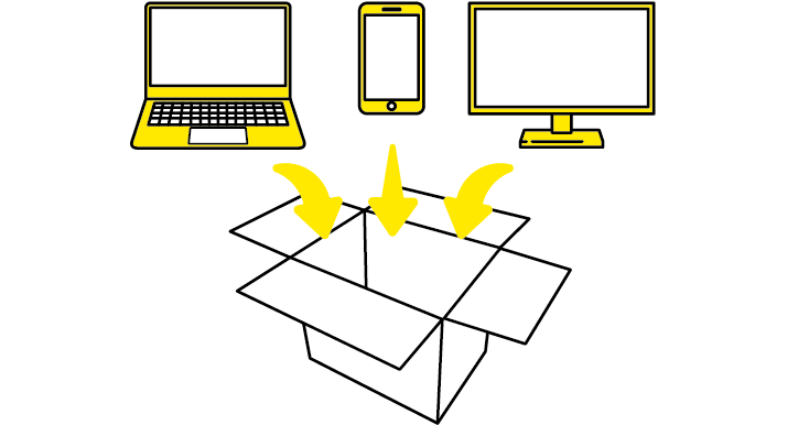 イメージ:段ボールへ梱包。